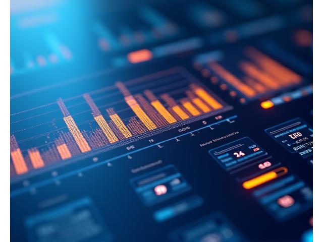 Digital dashboard showing payroll figures and performance metrics