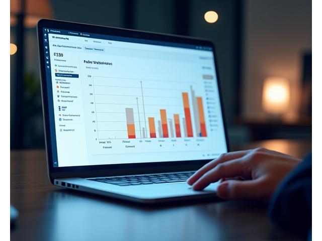 Laptop displaying a bar chart for salary data